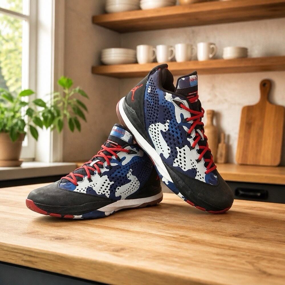 Size 14 Jordan CP3.VII Clippers Camo 616805-012 Blue Red Black OG BOX EXCELLENT